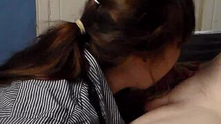 asian mayling gives papi blowjob