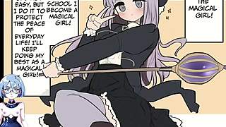 Handsome futanari lady dominates novice magical girl