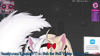 Kanako catgirl gets vibed and teased with loud moans