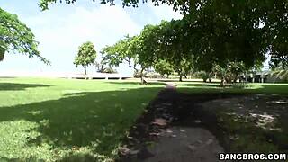 big chonga tits bouncing in public outdoor exposure.