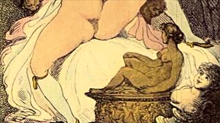 Detaily vintage erotických ilustrací