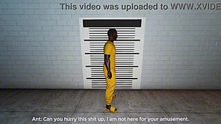 royal bbc prison story features angelicablackwater in anime cartoon with big black tits