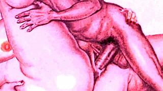 Vintage erotic illustration details