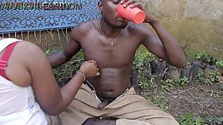 Caught in the act: Landlord's son and BBW tenant in hardcore outdoor sex