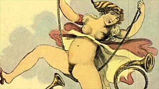 Vintage erotic illustration details