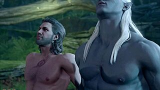 Dive into Baldur's Gate 3 naked playthrough with Gale's gay romance sex scene.