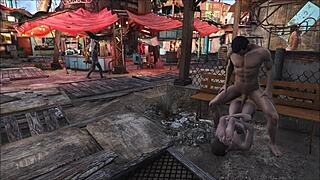Fallout 4 Game Features Brunette Getting Pounded in Diamond City Public Scene