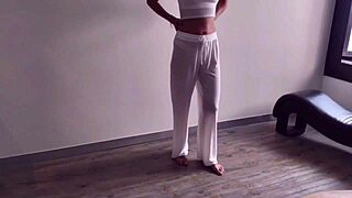 Skinny French girl nails it with chubby Mexican guy in bedroom!