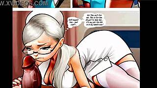 Night nurse in cartoon comic style