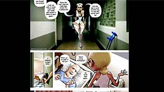 Night nurse in cartoon comic style