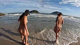 getting naughty at abricó naturist beach with my latina friend 😈