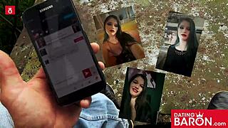 Gothic Teen 18+ Doreen Sucks Cock with Piercings in Pov Deepthroat