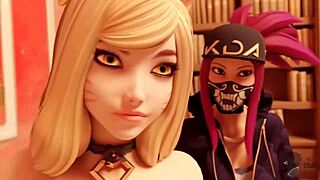 league of legends k da team GETS GANGBANGED in hentai cartoon 😱 group banging fun