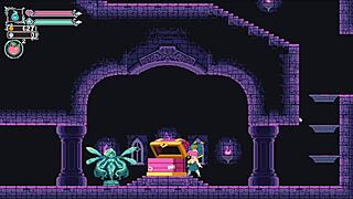 Holy crap, Flip Witch pixel hentai game ep 13 has monster cock titjob! Facial cumshot on big tits is insane!