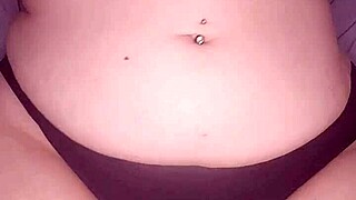 Chubby BBW Uses Toy to Lick Pussy and Cum
