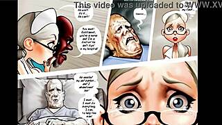 Night nurse in cartoon comic style