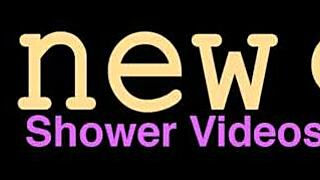 Barbie doll brunette freshens up in a steamy shower scene