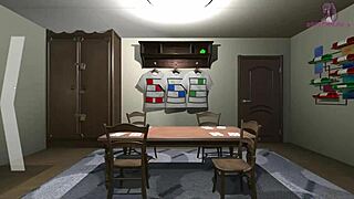 trapped in a room with a lustful doll for titjob and blowjob