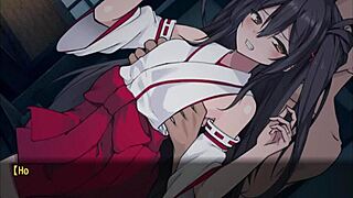 Bound Shrine Maiden Honoka Fingered In Bondage Game Masturbation