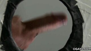 Gay gloryhole fuck in the toilet