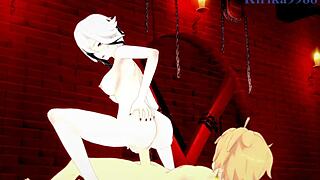 Arlecchino and Aether Have Intense Sex in Genshin Impact