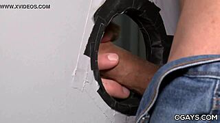 Gay gloryhole fuck in the toilet