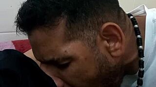 I Gave My Boss a Slopy Blowjob for My Job, Sucking That Big Cock Hard.