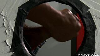 Gay gloryhole fuck in the toilet