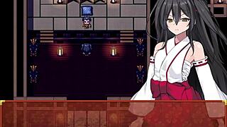 Bound Shrine Maiden Honoka Fingered In Bondage Game Masturbation