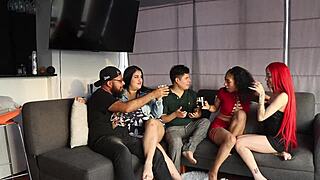 Latina bbw mia fenix and rosario in holiday orgy deepthroat party