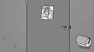 hot cheating milf teaches shy boy sex in public washroom