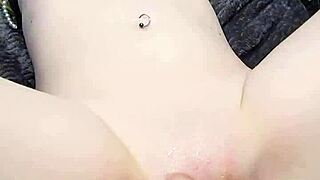 portrait amateur drilled hard by machine in close-up