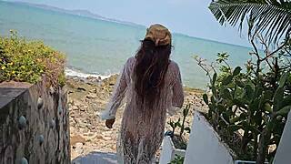 Curious outdoor display for neighbors featuring armpit and leg close-ups