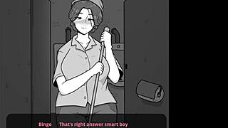 hot cheating milf teaches shy boy sex in public washroom