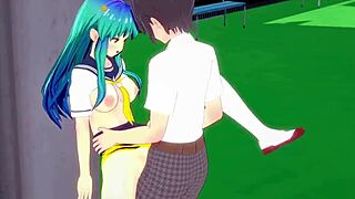 Lum from urusei yatsura gets intense creampie in 3d hentai anime with big boobs and sexy outfit