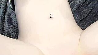 portrait amateur drilled hard by machine in close-up