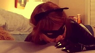 Fat Mature Cougar Catgranny In Costume Sucks And Licks Batman's Cock Hardcore In This Comic Parody