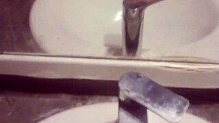 young guy masturbates in casual everyday setting