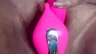 Massive squirt hits camera with remote vibrator and dildo play