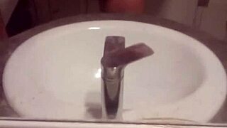 young guy masturbates in casual everyday setting