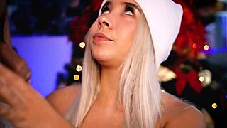 horny blonde tests her friend's cock on live webcam