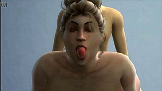 Fat stepsister eagerly sucks stepbrother's cock.