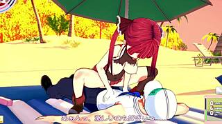 anime houshou marine fucking on beach