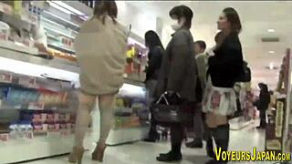Asian Babe in Pantyhose Gets Followed in Public Upskirt Action Now
