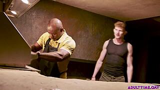 An old Black man claims a redhead twink’s tight virginity in a raw encounter.