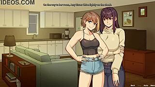 Chloe Watches Amy Masturbate And Jerks Futa Cock
