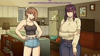 Chloe Watches Amy Masturbate And Jerks Futa Cock