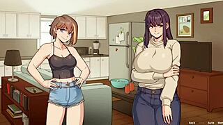 Chloe Watches Amy Masturbate And Jerks Futa Cock