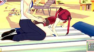 anime houshou marine fucking on beach