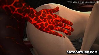 3d babe taking a pair of reptile cocks into all of her holes